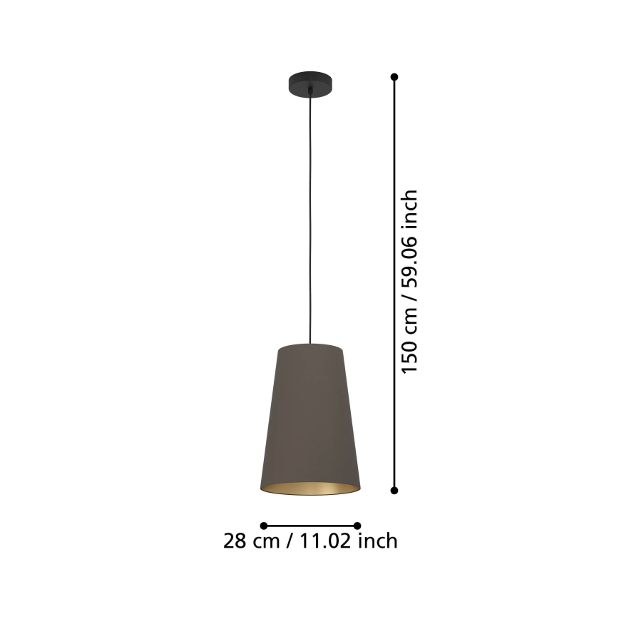 Eglo - Підвісна люстра 1xE27/40W/230V коричневий