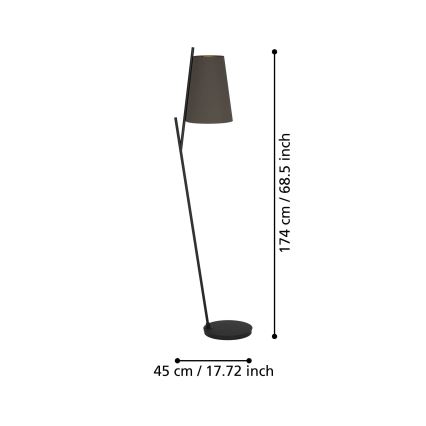Eglo - Торшер 1xE27/40W/230V коричневый