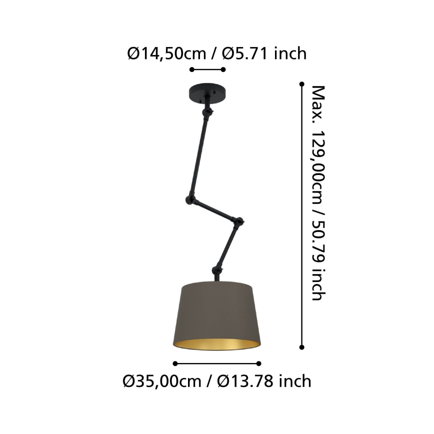 Eglo - Люстра на штанге 1xE27/40W/230V коричневый