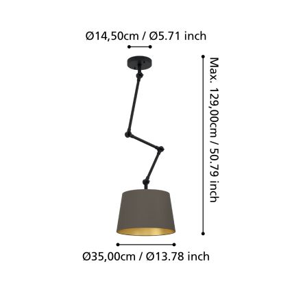 Eglo - Люстра на штанзі 1xE27/40W/230V коричневий