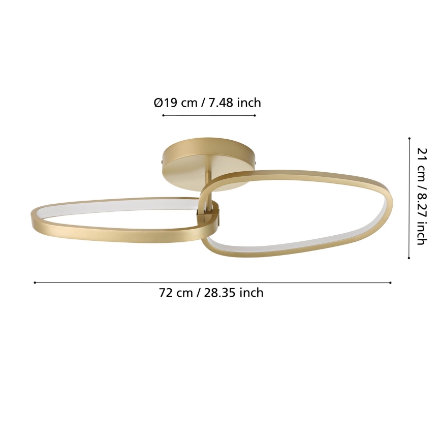 Eglo - Пристельова LED люстра з регулюванням яскравості LED/25W/230V 3000K золотий