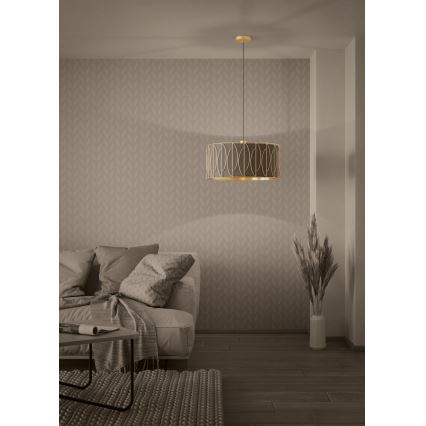 Eglo - Підвісна люстра 1xE27/40W/230V золотий/коричневий