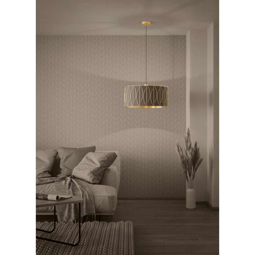 Eglo - Підвісна люстра 1xE27/40W/230V золотий/коричневий