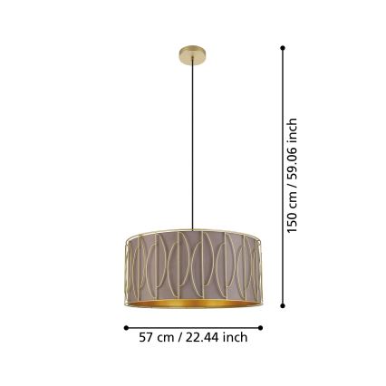 Eglo - Подвесная люстра 1xE27/40W/230V золотистый/коричневый