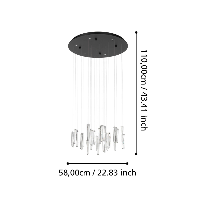 Eglo - Светодиодная подвесная люстра с регулированием яркости 6xLED/4,2W/230V 3000K прозрачная