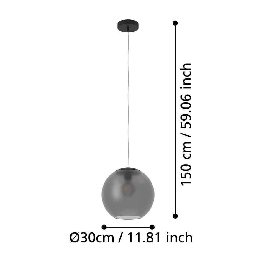 Eglo - Подвесная люстра 1xE27/40W/230V дымчатый