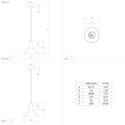 Eglo - Подвесная люстра 1xE27/28W/230V черный