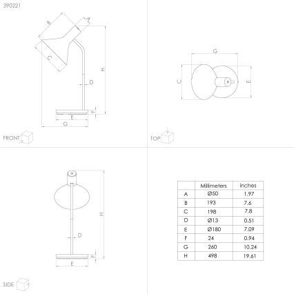 Eglo - Настольная лампа 1xE27/28W/230V черный