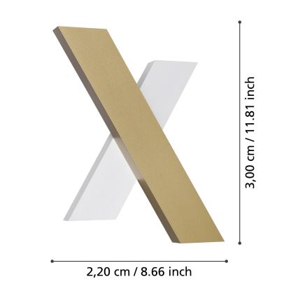 Eglo - Світлодіодний настінний світильник 2xLED/5W/230V 3000K золотий/білий