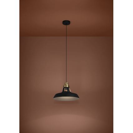 Eglo - Підвісна люстра 1xE27/40W/230V чорний/золотий