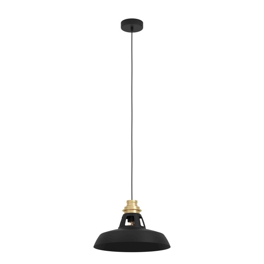 Eglo - Подвесная люстра 1xE27/40W/230V черный/золотистый