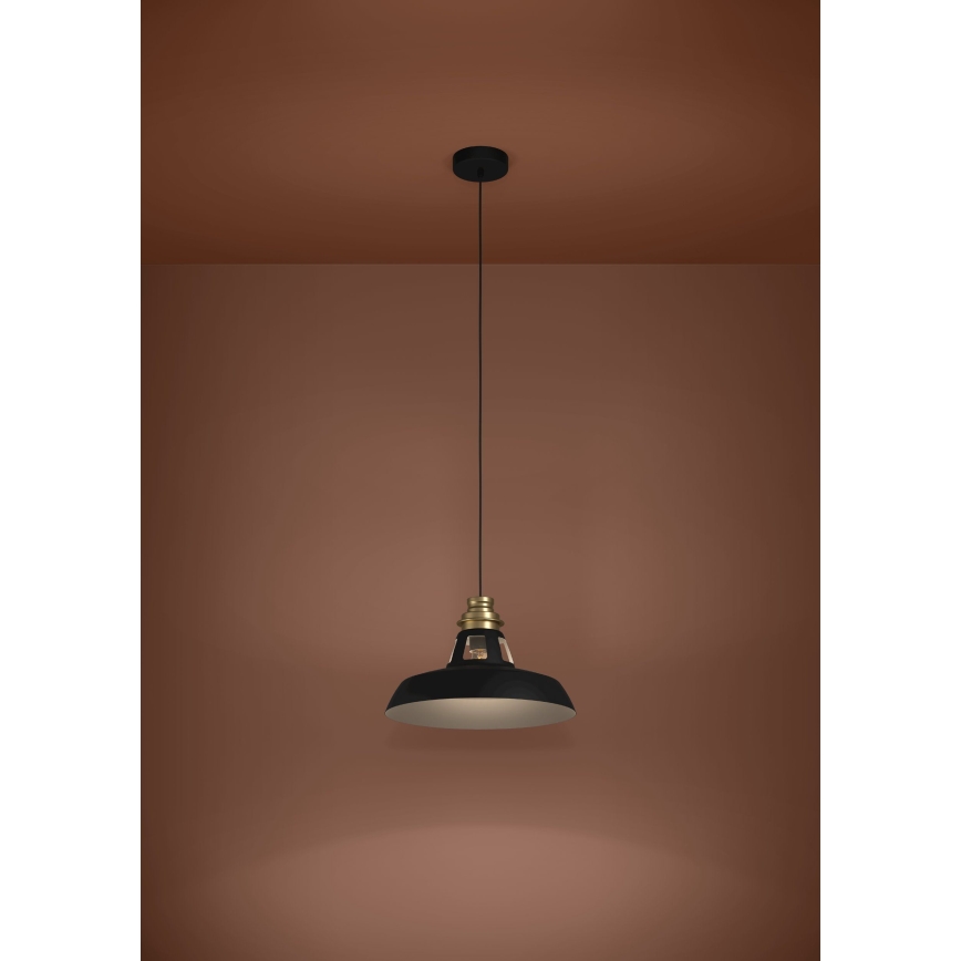 Eglo - Подвесная люстра 1xE27/40W/230V черный/золотистый