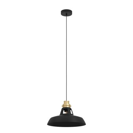 Eglo - Подвесная люстра 1xE27/40W/230V черный/золотистый
