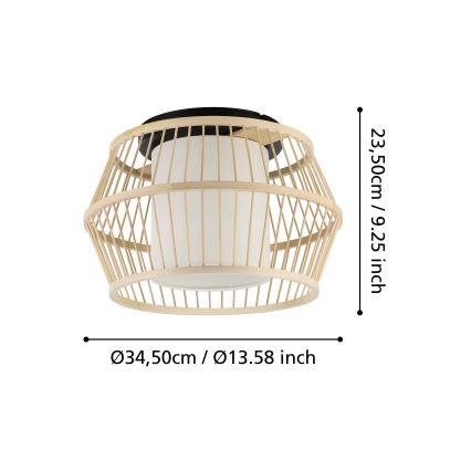 Eglo - Потолочный светильник 1xE27/40W/230V бамбук