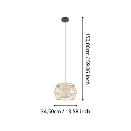 Eglo - Подвесная люстра 1xE27/40W/230V бамбук