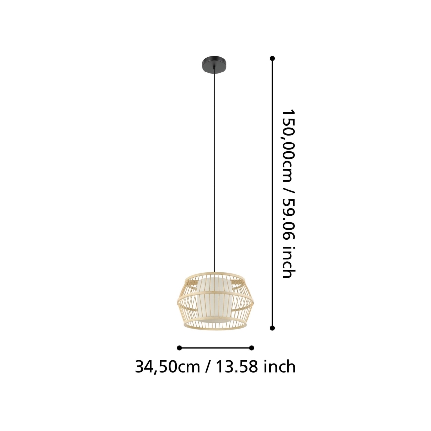 Eglo - Подвесная люстра 1xE27/40W/230V бамбук