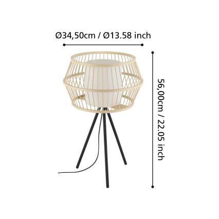 Eglo - Настольная лампа 1xE27/40W/230V бамбук