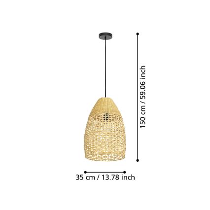 Eglo - Подвесная люстра 1xE27/40W/230V диаметр 35 см бамбук
