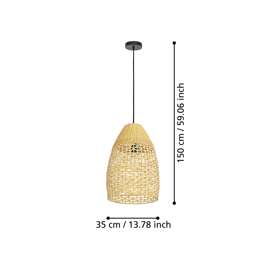 Eglo - Подвесная люстра 1xE27/40W/230V диаметр 35 см бамбук