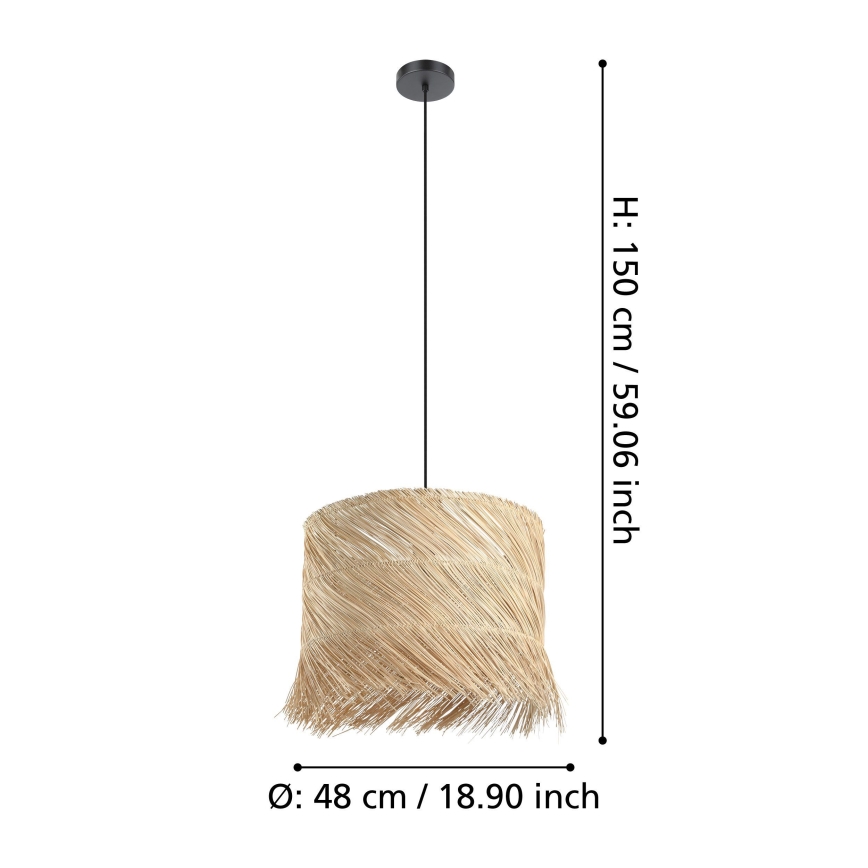 Eglo - Подвесная люстра 1xE27/40W/230V ротанг