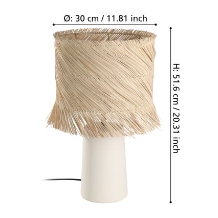Eglo - Настільна лампа 1xE27/40W/230V ротанґ