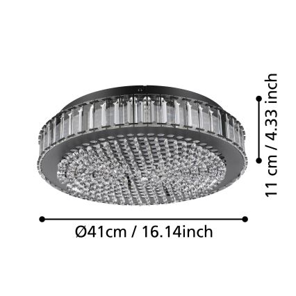 Eglo - Светодиодный потолочный светильник с регулированием яркости LED/23,5W/230V 4000K черная
