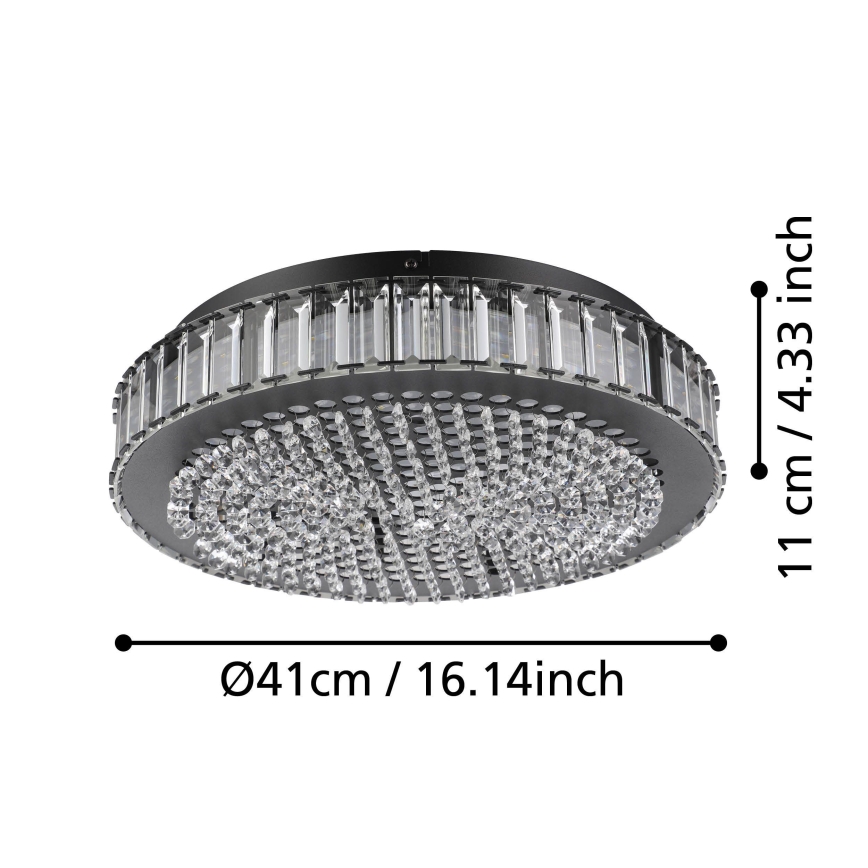 Eglo - Світлодіодний стельовий світильник з регулюванням яскравості LED/23,5W/230V 4000K чорний