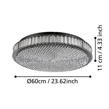 Eglo - Светодиодный потолочный светильник с регулированием яркости LED/52,4W/230V 4000K черная