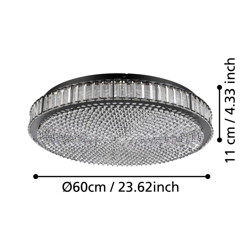 Eglo - Светодиодный потолочный светильник с регулированием яркости LED/52,4W/230V 4000K черная
