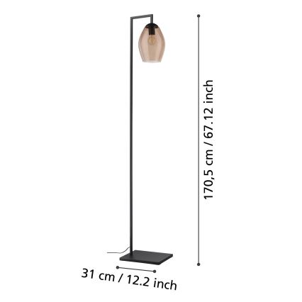 Eglo - Торшер 1xE27/40W/230V коричневий