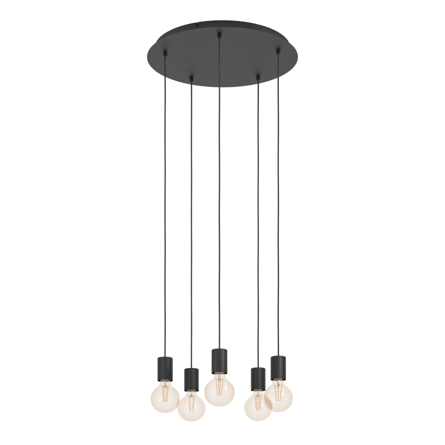 Eglo - Підвісна люстра 5xE27/40W/230V чорний