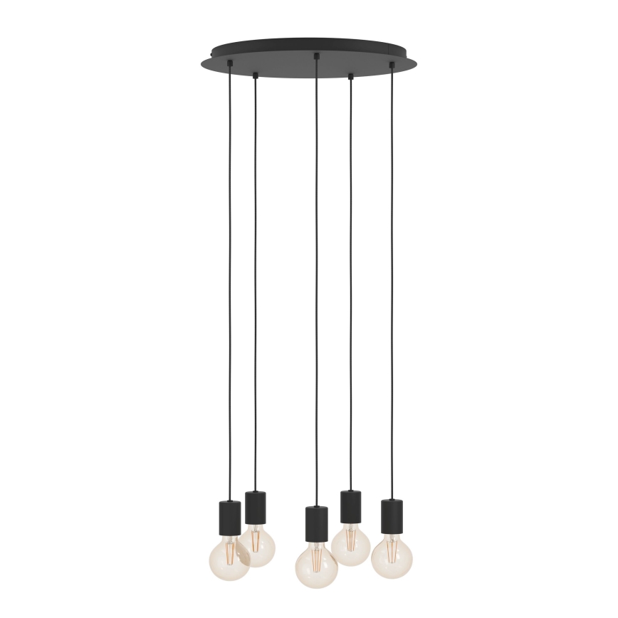 Eglo - Підвісна люстра 5xE27/40W/230V чорний