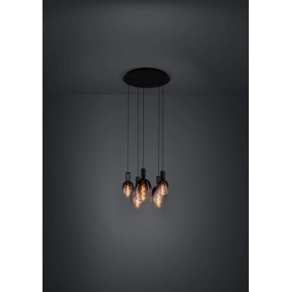 Eglo - Підвісна люстра 5xE27/40W/230V чорний