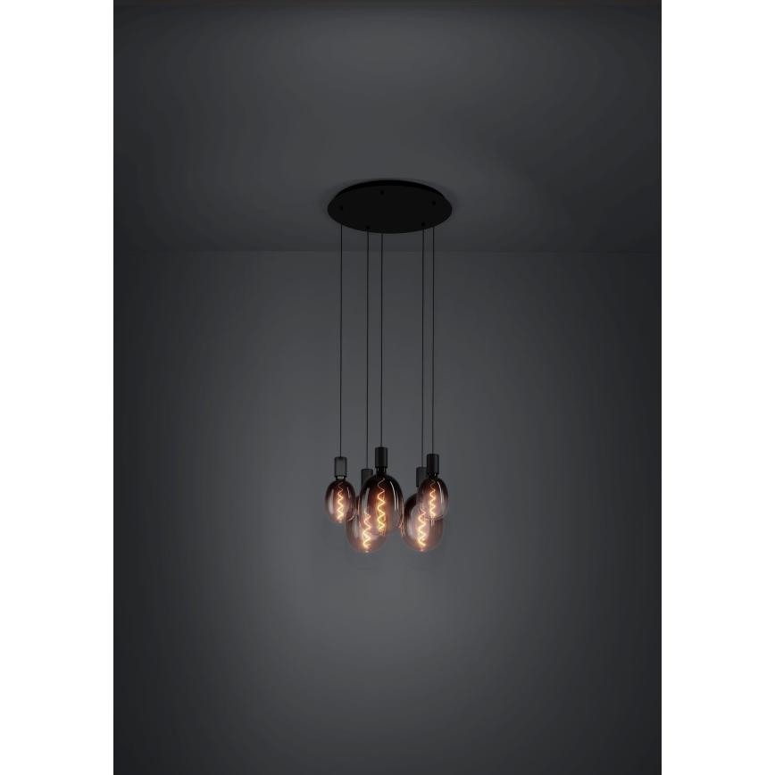 Eglo - Підвісна люстра 5xE27/40W/230V чорний