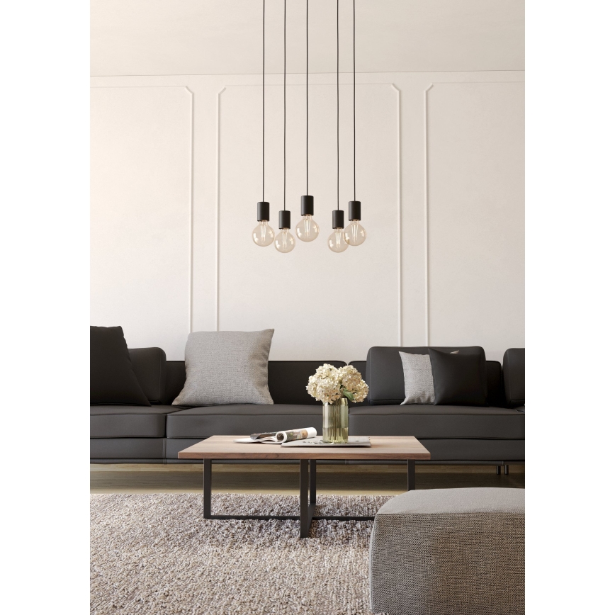 Eglo - Подвесная люстра 5xE27/40W/230V черный