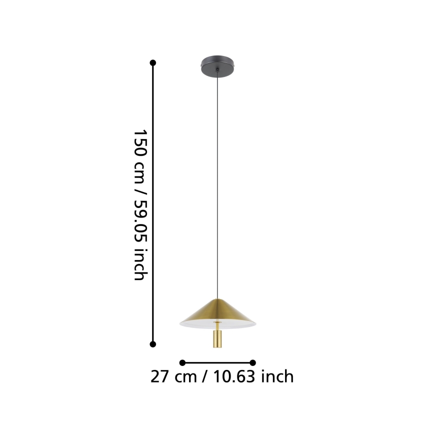 Eglo - Світлодіодна підвісна люстра LED/12W/230V 3000K золотий