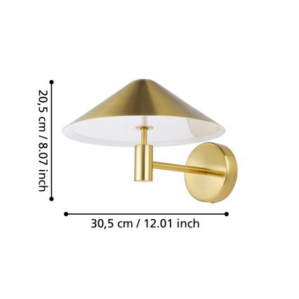 Eglo - Светодиодный настенный светильник LED/12W/230V 3000K золотистый