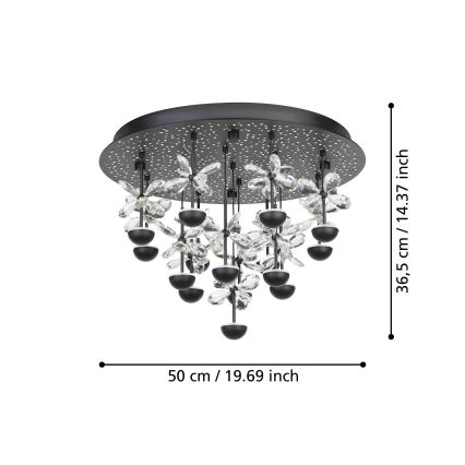 Eglo - Светодиодный потолочный светильник с регулированием яркости LED/27W/230V 3000K черный