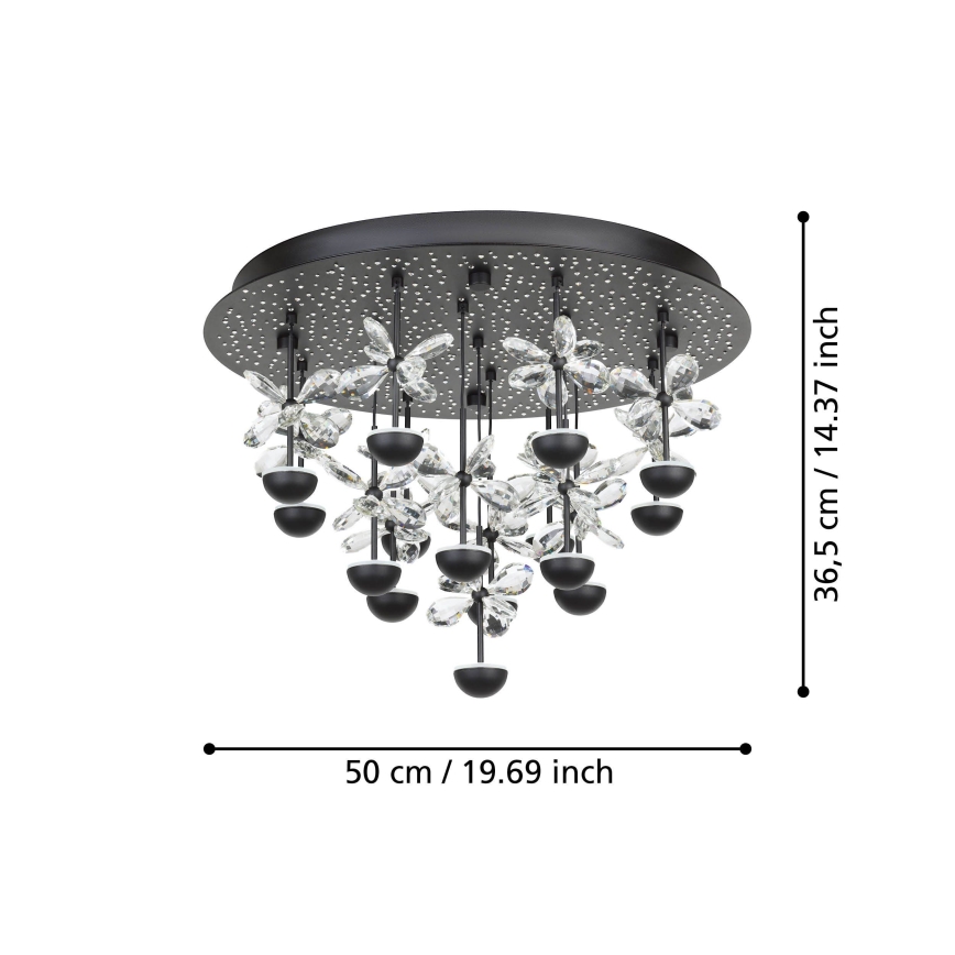 Eglo - Светодиодный потолочный светильник с регулированием яркости LED/27W/230V 3000K черный