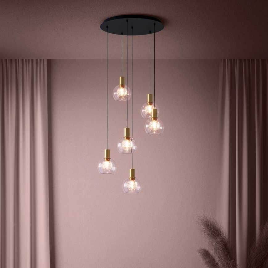 Eglo 390279 - Светодиодная подвесная люстра с регулированием яркости 6xLED/5,4W/230V 3000K диаметр 54 cm золотая