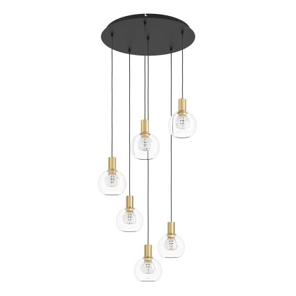 Eglo 390279 - Светодиодная подвесная люстра с регулированием яркости 6xLED/5,4W/230V 3000K диаметр 54 cm золотая