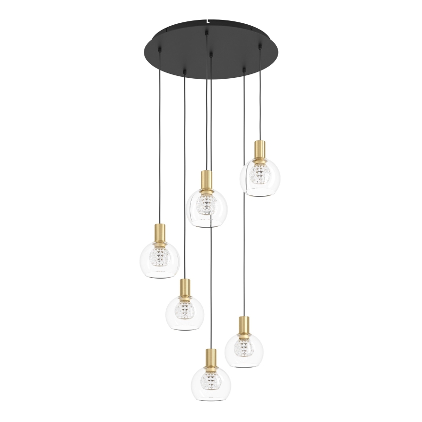 Eglo 390279 - Светодиодная подвесная люстра с регулированием яркости 6xLED/5,4W/230V 3000K диаметр 54 cm золотая