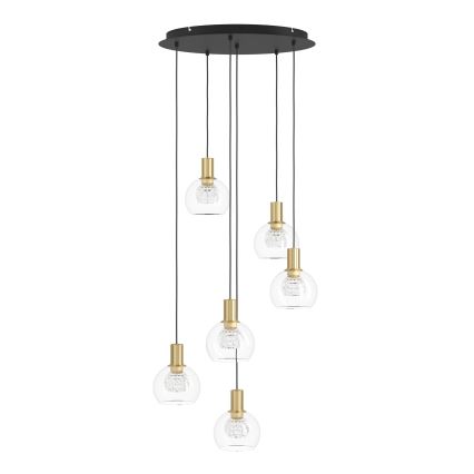 Eglo 390279 - Светодиодная подвесная люстра с регулированием яркости 6xLED/5,4W/230V 3000K диаметр 54 cm золотая