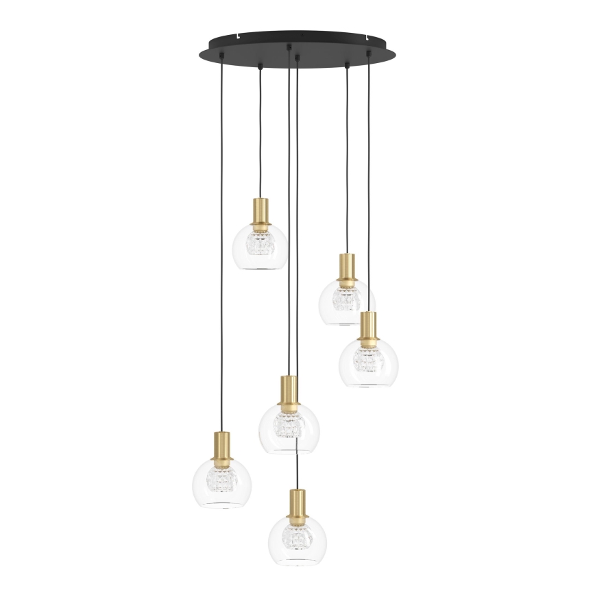 Eglo 390279 - Светодиодная подвесная люстра с регулированием яркости 6xLED/5,4W/230V 3000K диаметр 54 cm золотая