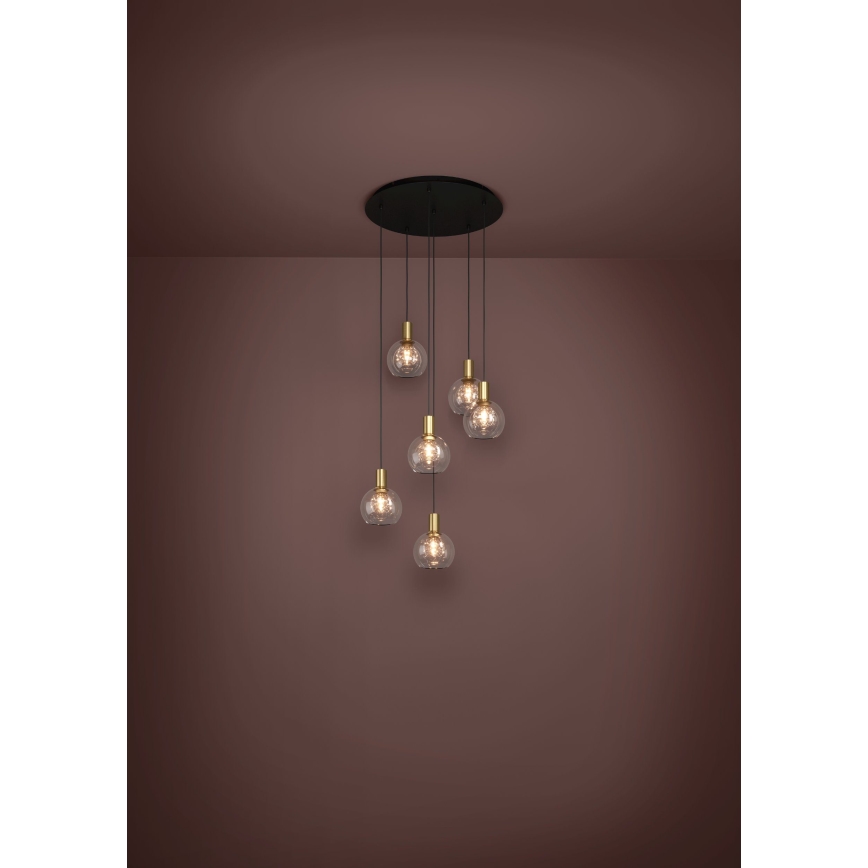 Eglo 390279 - Светодиодная подвесная люстра с регулированием яркости 6xLED/5,4W/230V 3000K диаметр 54 cm золотая
