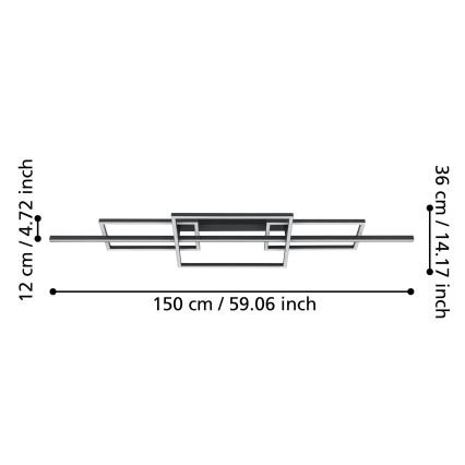 Eglo - Пристельова LED люстра з регулюванням яскравості LED/34,5W/230V 3000K чорний
