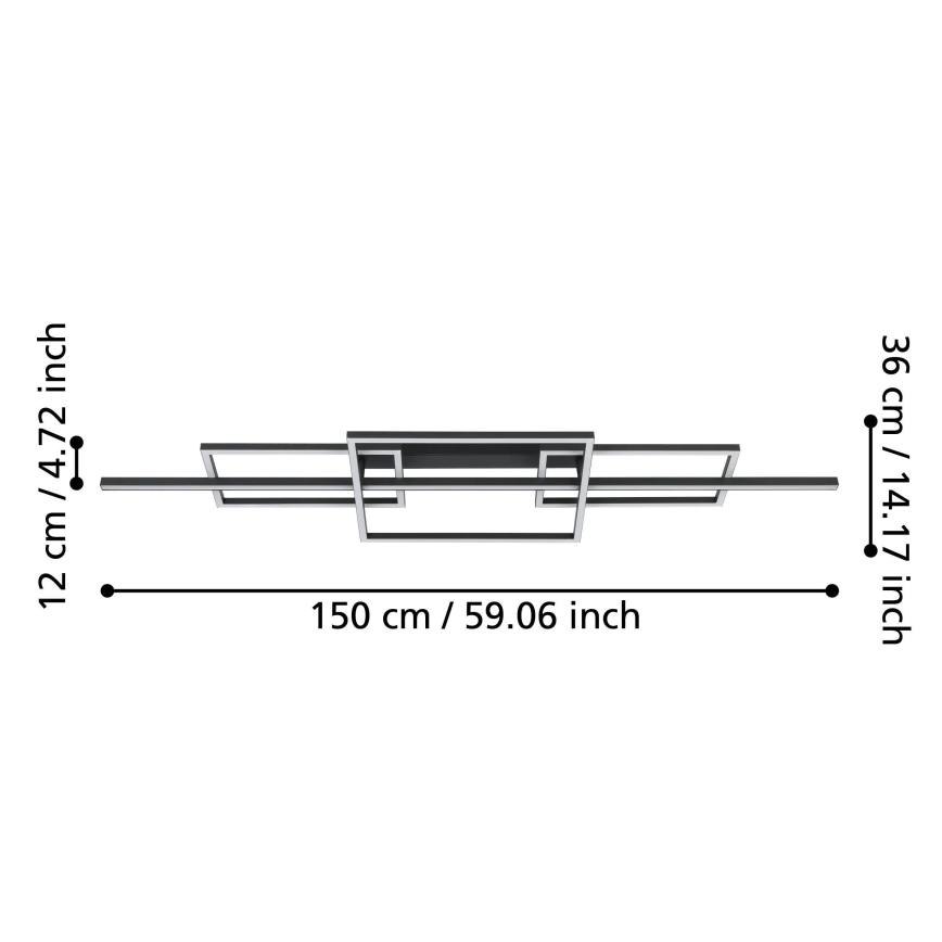Eglo - Пристельова LED люстра з регулюванням яскравості LED/34,5W/230V 3000K чорний