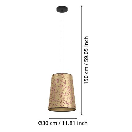 Eglo - Подвесная люстра 1xE27/25W/230V золотистый/розовый