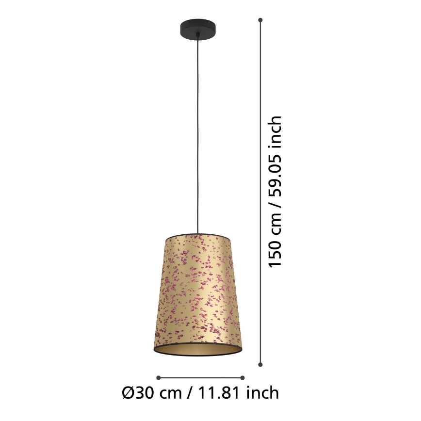 Eglo - Подвесная люстра 1xE27/25W/230V золотистый/розовый