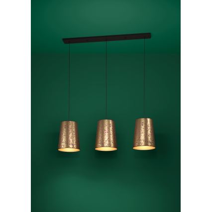Eglo - Подвесная люстра 3xE27/25W/230V золотистый/розовый
